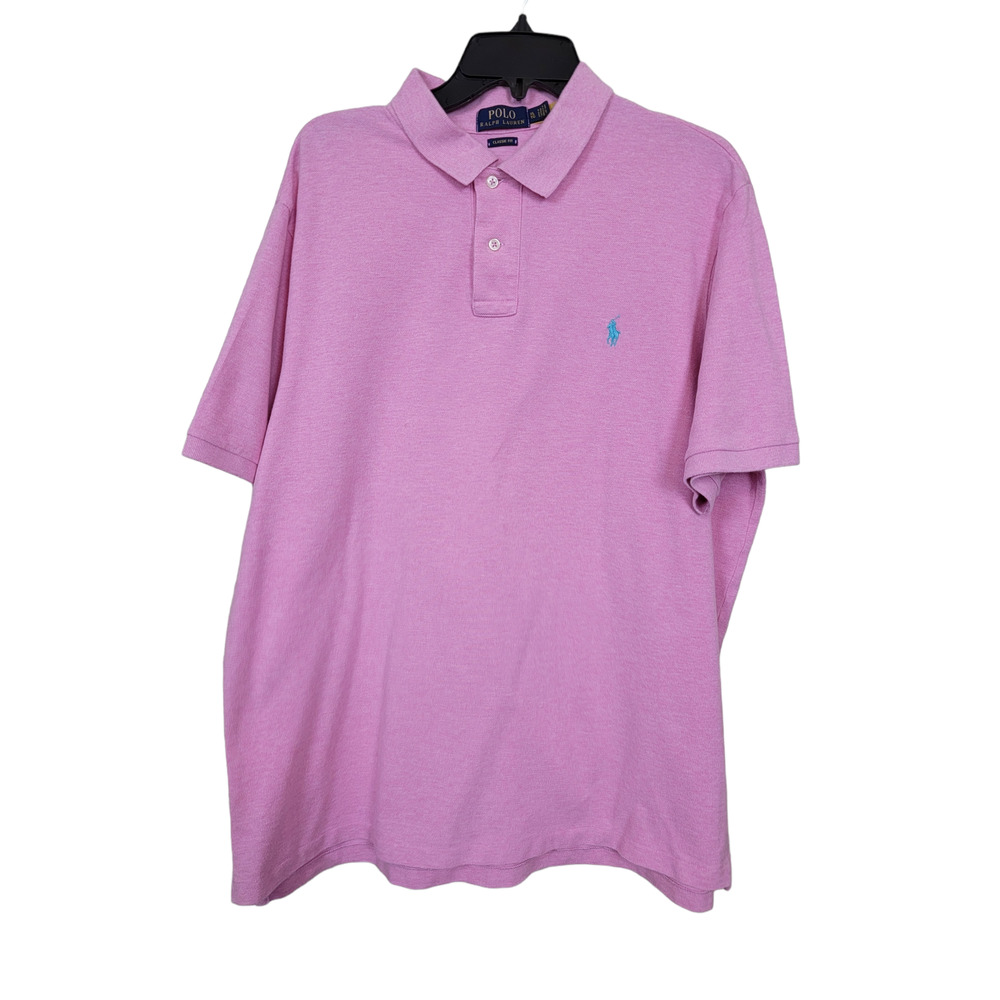 Polo Ralph Lauren Men's Size X-Large Pink Polo Shirt Classic Fit 100% Cotton